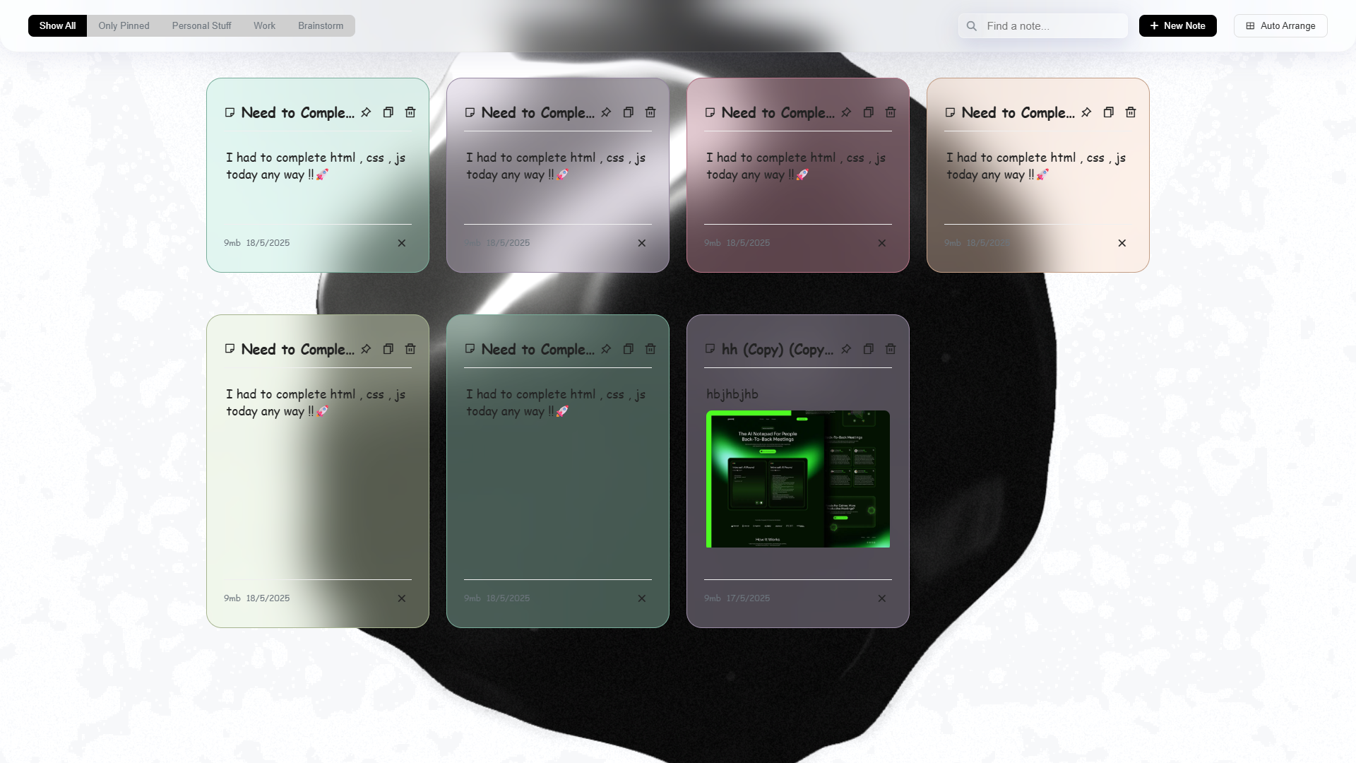 NoteMe Dashboard